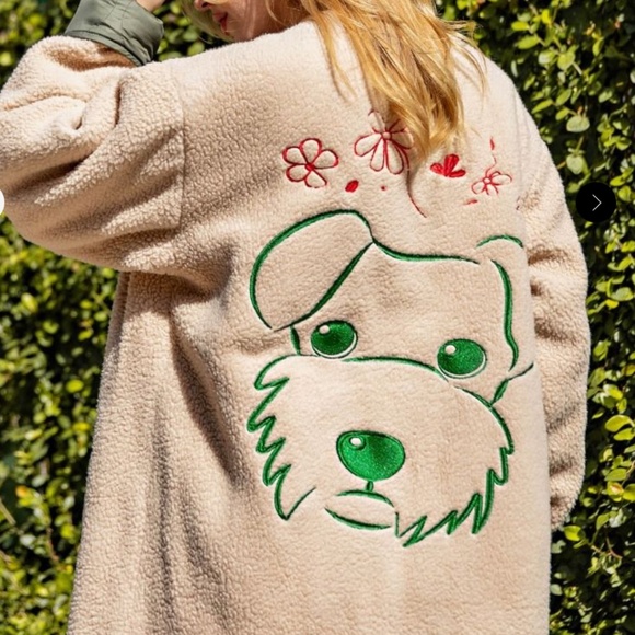 Easel Jackets & Blazers - Easel DOG Printed/Embroidered REVERSIBLE Sherpa Jacket